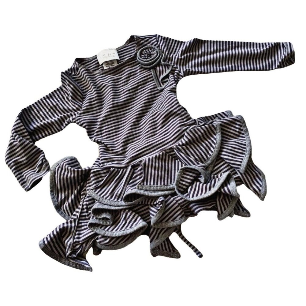 Biscotti Striped Flowy Ruffle Top Girls 5
